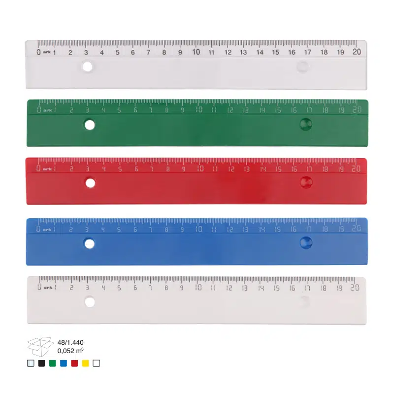 Ark 20 cm Şeffaf ve Opak Renkli Plastik Cetvel