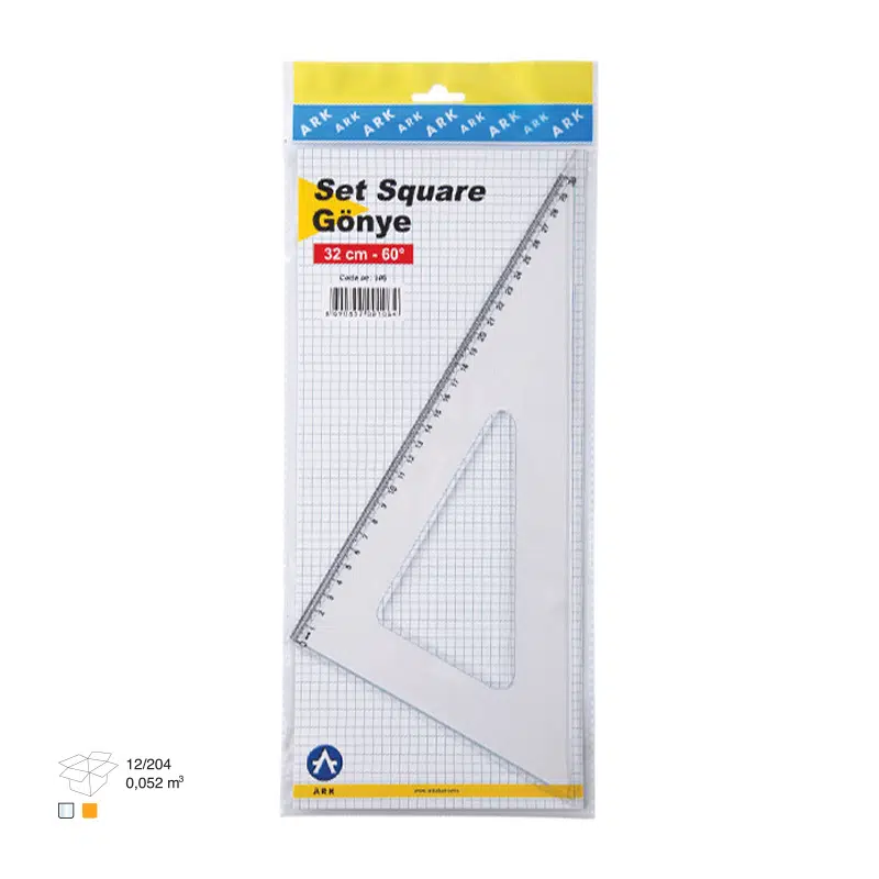 Şeffaf Gönye 32 cm 60 Derece