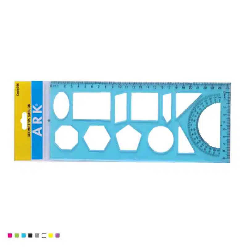Geometrik Çizim Şablonu ve Cetvel Seti 25 cm