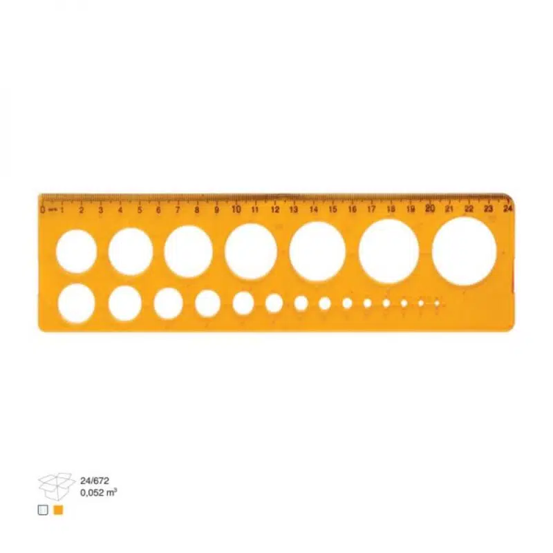 Çizim ve Teknik Çizim için Çok Amaçlı Daire Şablonu 24 cm