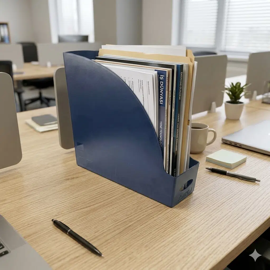 Masaüstü Magazinlik ve Dosya Düzenleyici Ofis ve Ev İçin Şık Dergi ve Broşür Standı