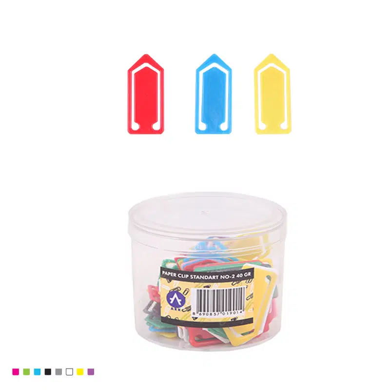 Ark Plastik Renkli Ataş 40 Gram Şeffaf Kutulu 1 Adet