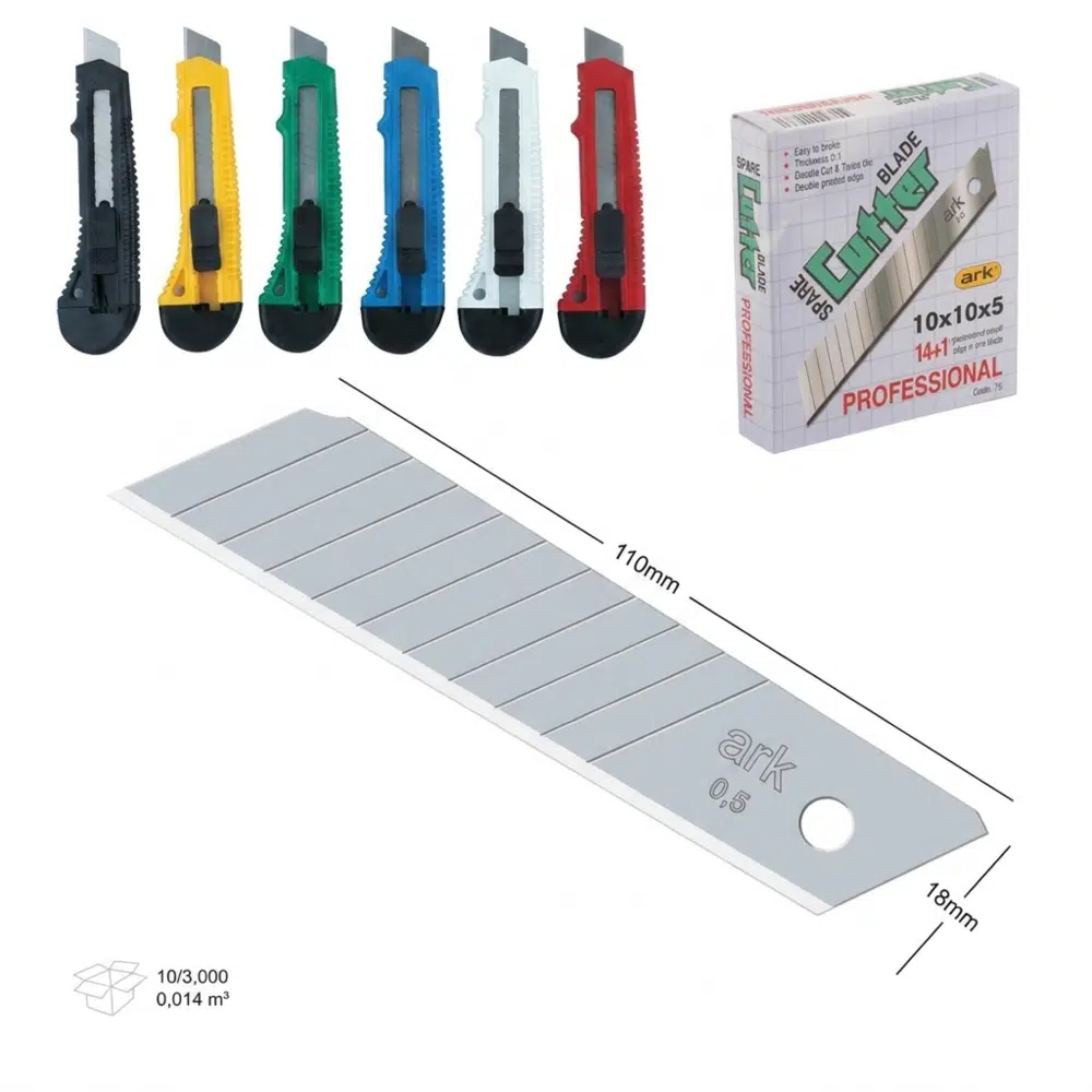 Ark Profesyonel 18 mm Maket Bıçağı Karışık Renk 1 Adet Maket Bıçağı 10'lu Maket Bıçağı