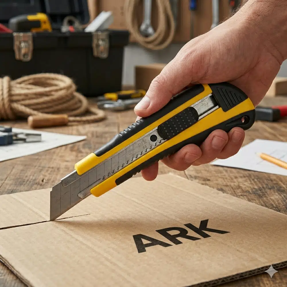 Profesyonel 18 mm Maket Bıçağı ve Yedek Bıçak 1 Adet Maket Bıçak 10'lu Yedek Bıçak