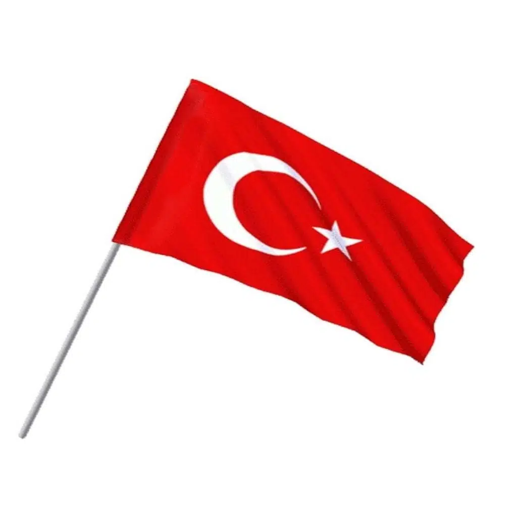 30x45 cm Türk Bayrağı Plastik Çubuklu Balkon, Ev, Ofis, Okul ve Resmi Günler İçin Dayanıklı Kumaş Bayrak 2 Adet